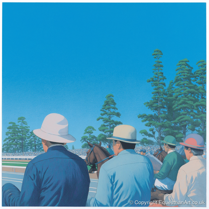 Trackside Anticipation - racing horse art print and canvas by Simon Whitlock A.I