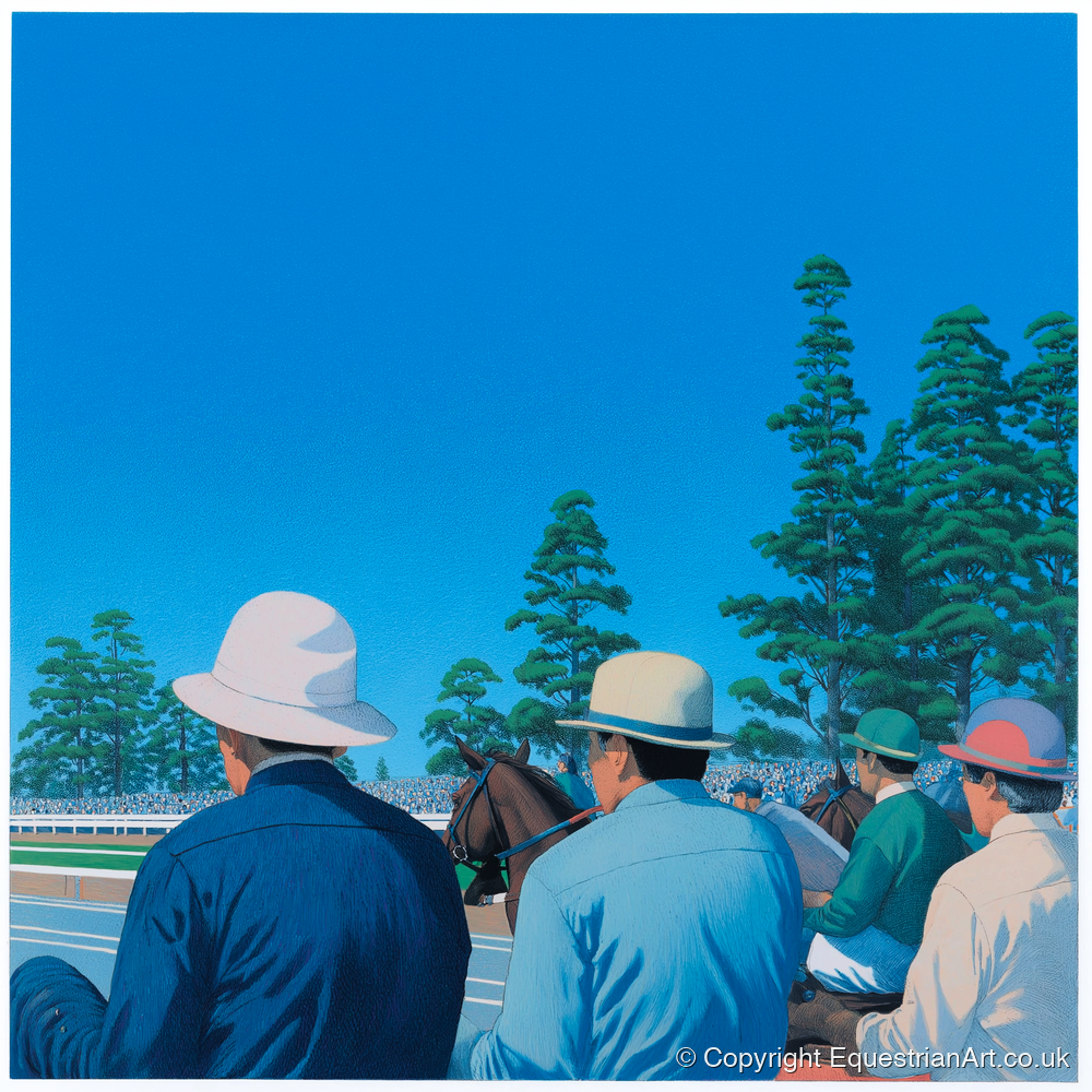 Trackside Anticipation - racing horse art print and canvas by Simon Whitlock A.I