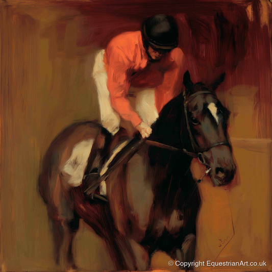 Trackside Shadows - racing horse art print and canvas by Thomas Cavendish A.I