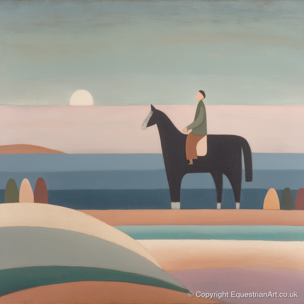 Tranquil Beach Hack - beach horse art print and canvas by Wallace Bingham A.I