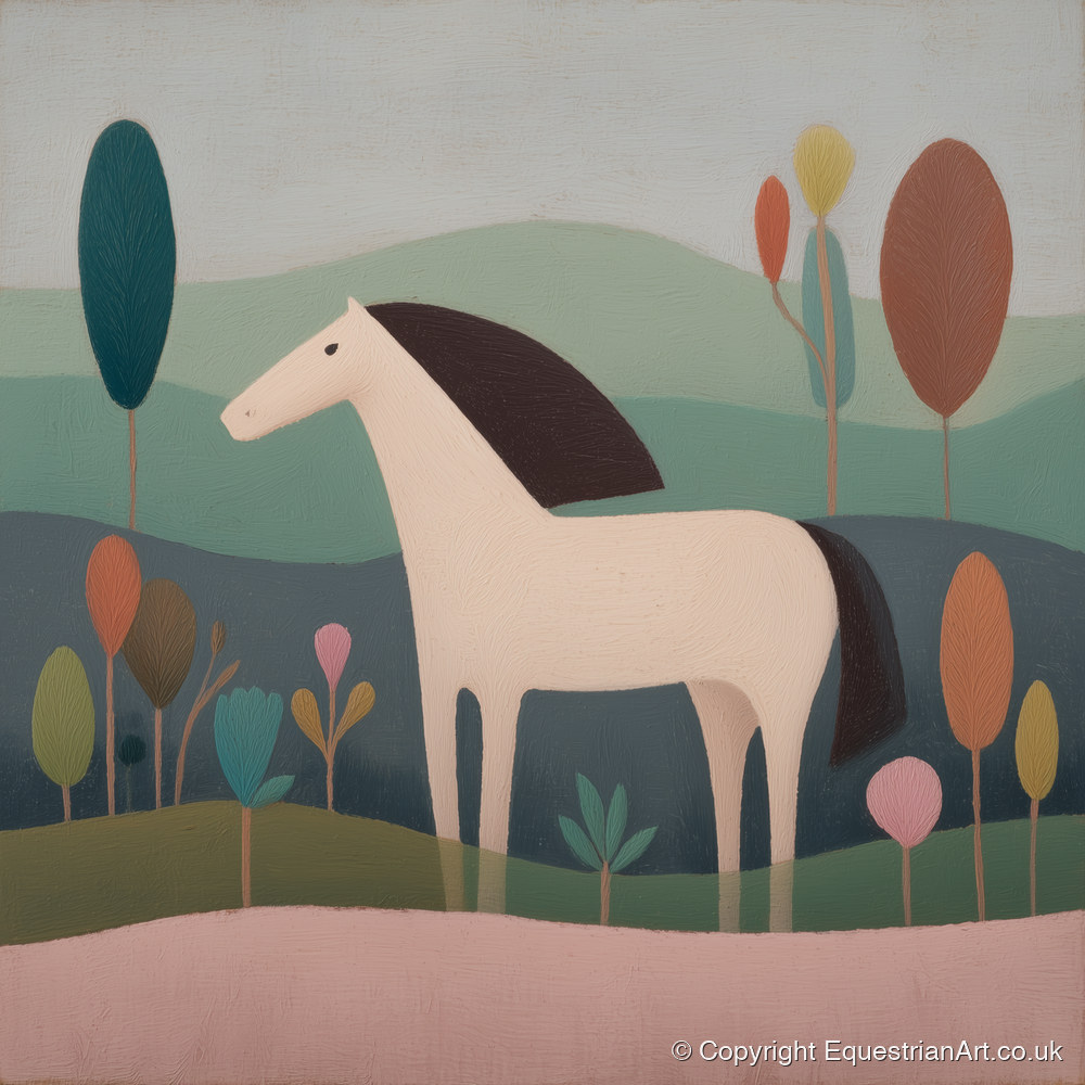 Tranquil Meadow Grey - horse breed art print and canvas by Wallace Bingham A.I