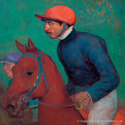 Turf Anticipation - racing horse art print and canvas by Lawrence Gable A.I