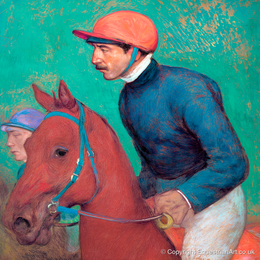 Turf Anticipation - racing horse art print and canvas by Lawrence Gable A.I