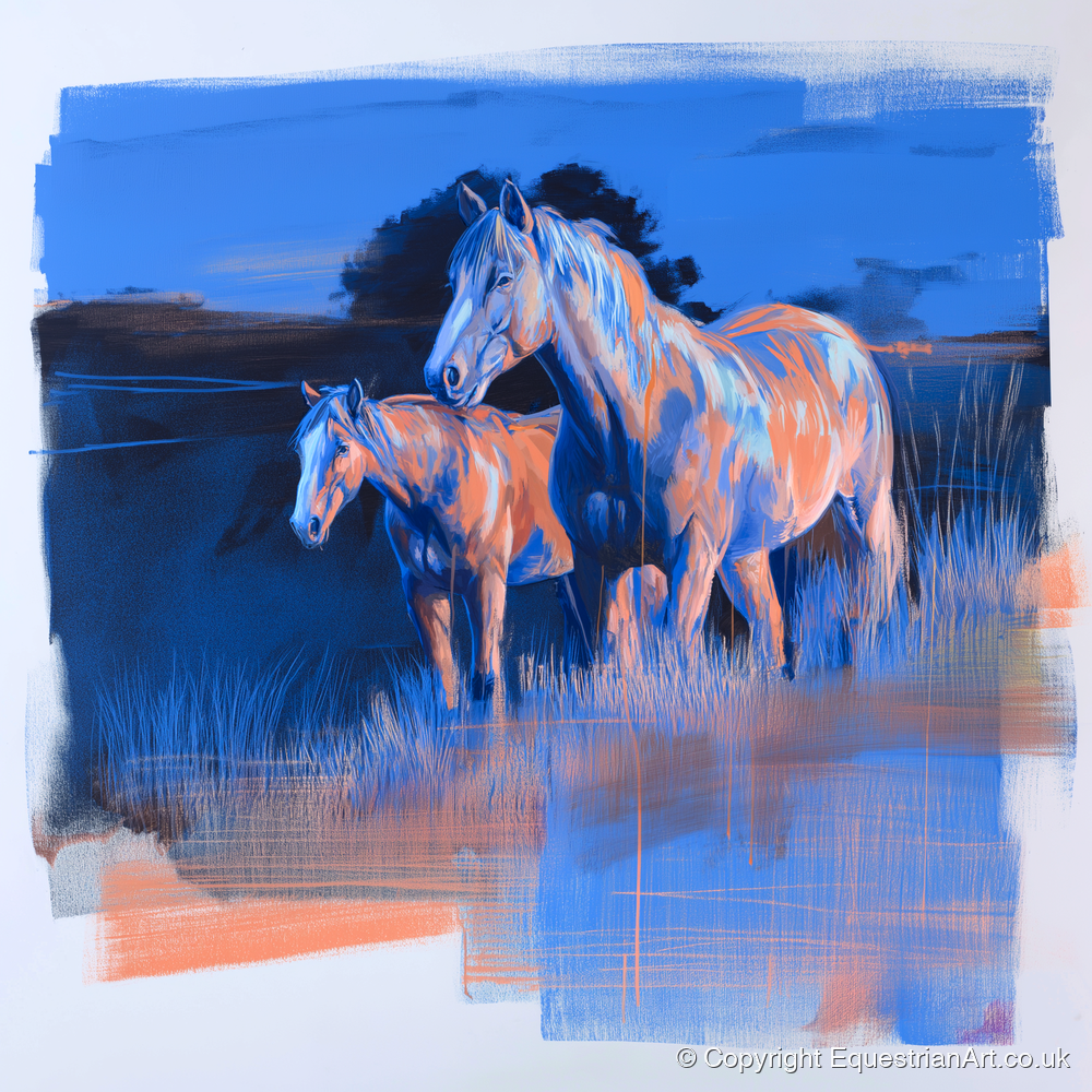 Twilight Companions - wild horses art print and canvas by Charles Ashford A.I