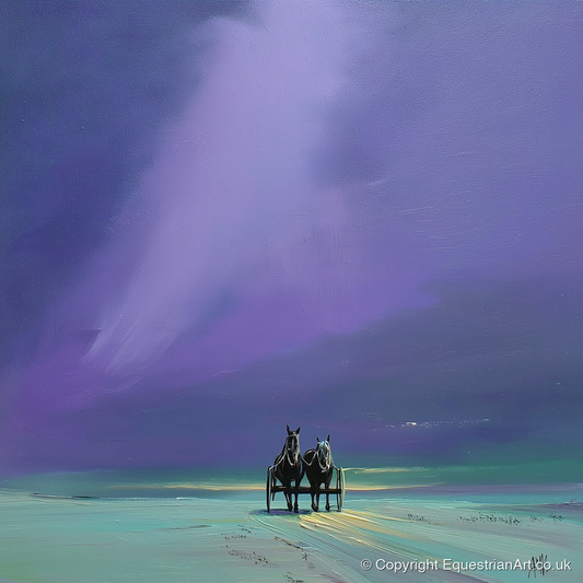 Twilight Harness - working horse art print and canvas by Wesley Stanton A.I