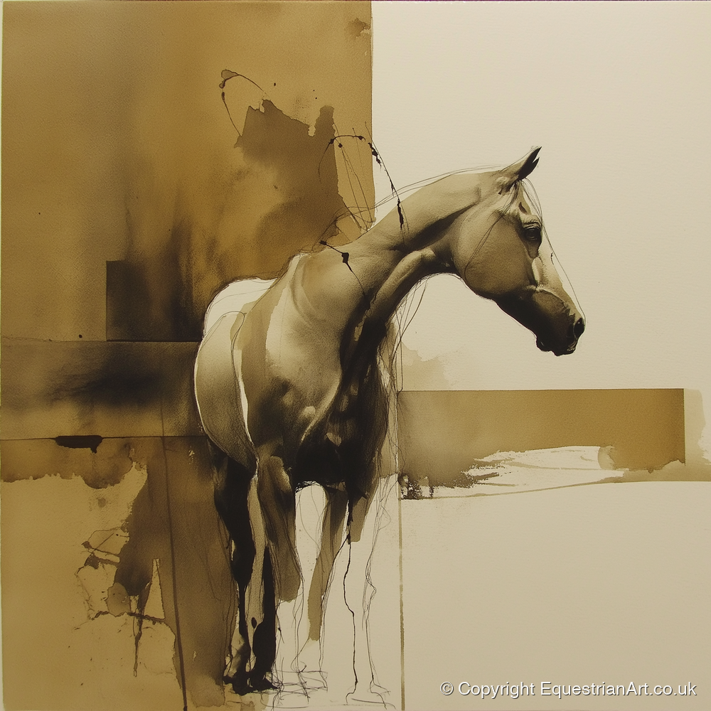 Umber Equine Grace - horse breed art print and canvas by Harrison Cole A.I