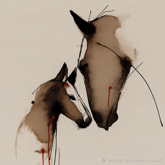 Unbreakable Bond - mare & foal art print and canvas by Julian Vance A.I
