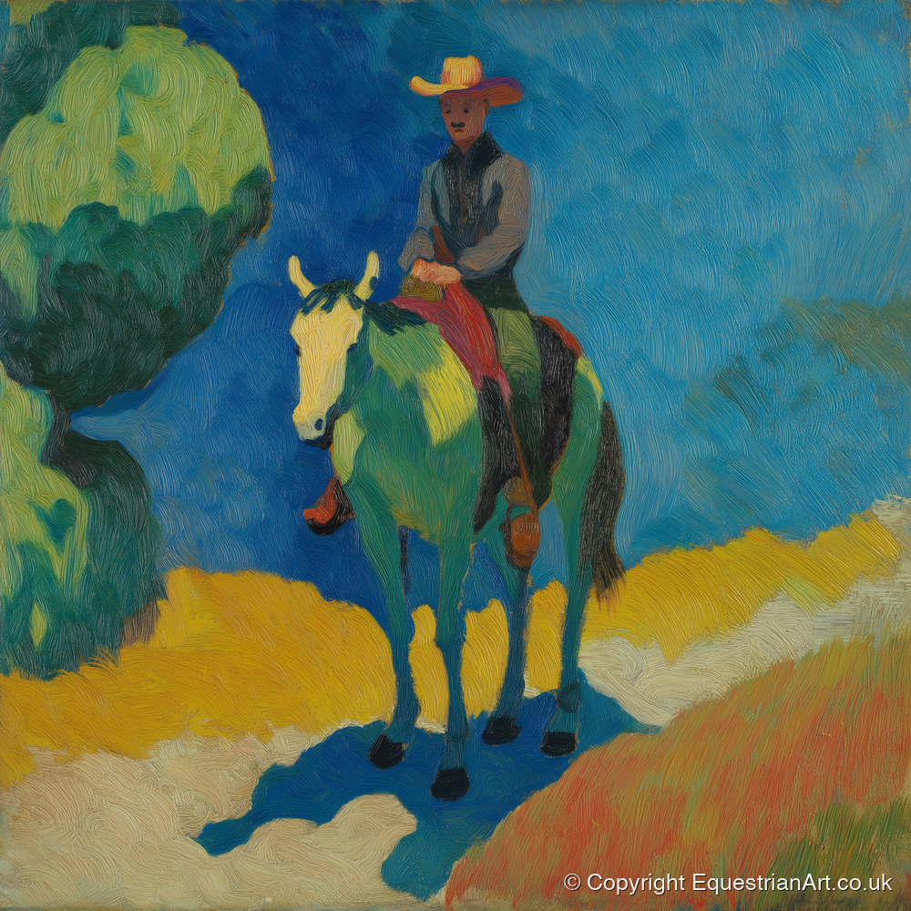 Under a Cobalt Sky - western horse art print and canvas by Rowan Sinclair A.I