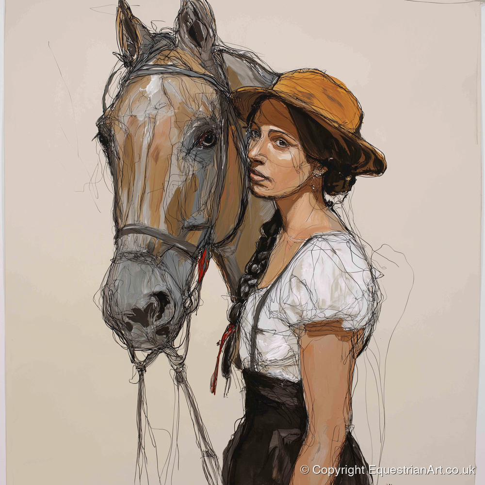 Unspoken Bond - horse & rider art print and canvas by Jasper Montgomery A.I