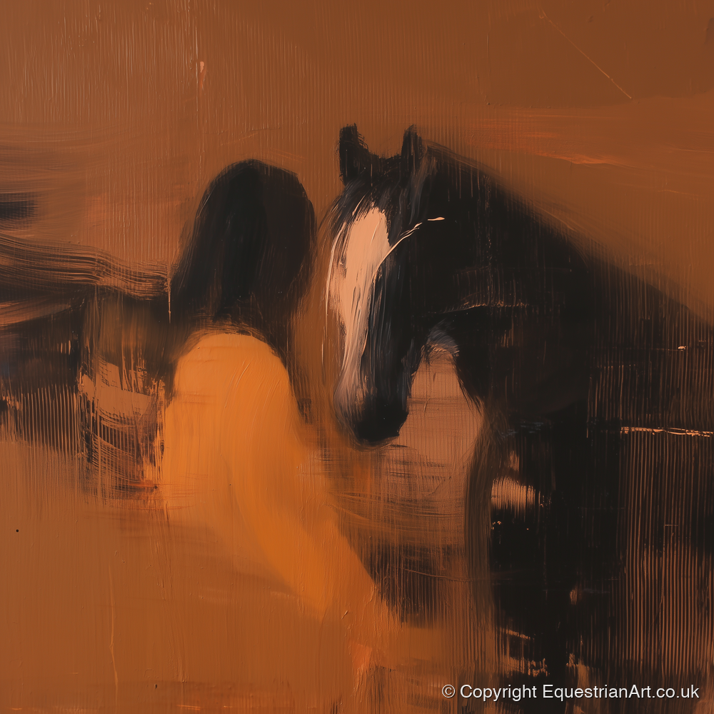 Unspoken Bond - horse & rider art print and canvas by James Yarborough A.I