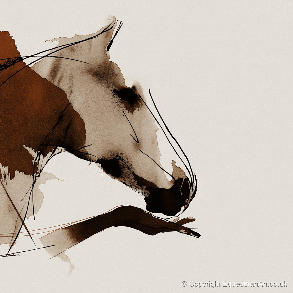 Unspoken Bond - horse & rider art print and canvas by Julian Vance A.I