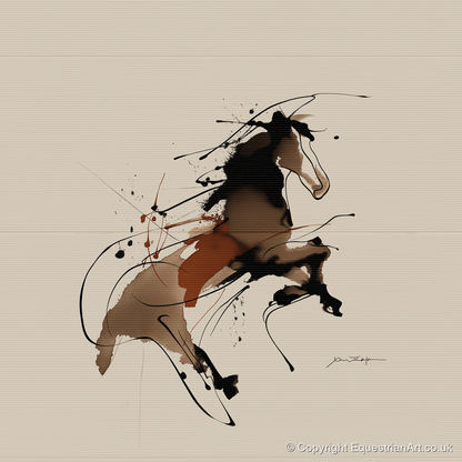 Untamed Sepia Spirit - wild horses art print and canvas by Julian Vance A.I