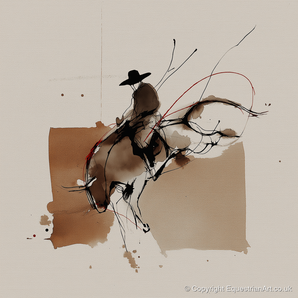 Untamed Western Energy - western horse art print and canvas by Julian Vance A.I