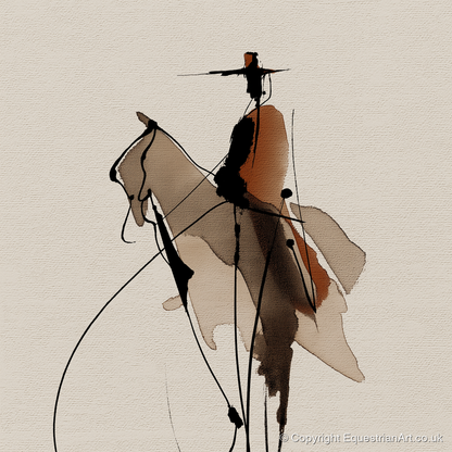 Vaquero Silhouette - western horse art print and canvas by Julian Vance A.I