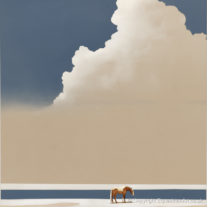 Vast Blue Expanse - horse landscape art print and canvas by Phillip Marbury A.I
