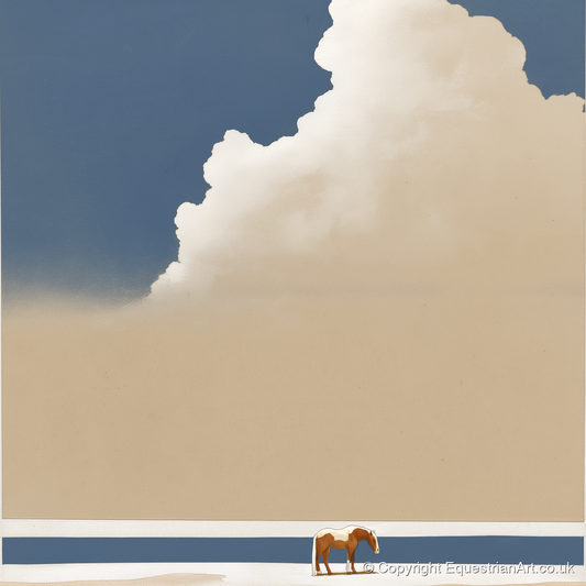Vast Blue Expanse - horse landscape art print and canvas by Phillip Marbury A.I