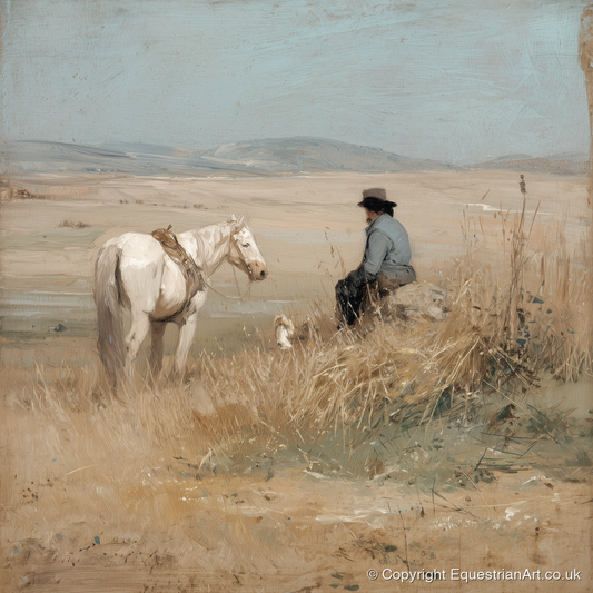 Vast Horizons - horse & rider art print and canvas by Frederick Lowell A.I