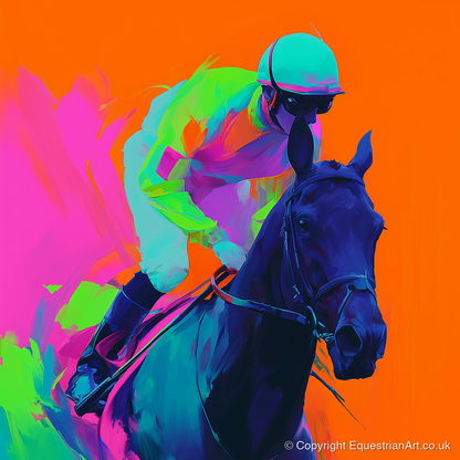 Velocity in Colour - racing horse art print and canvas by Lucian Prescott A.I