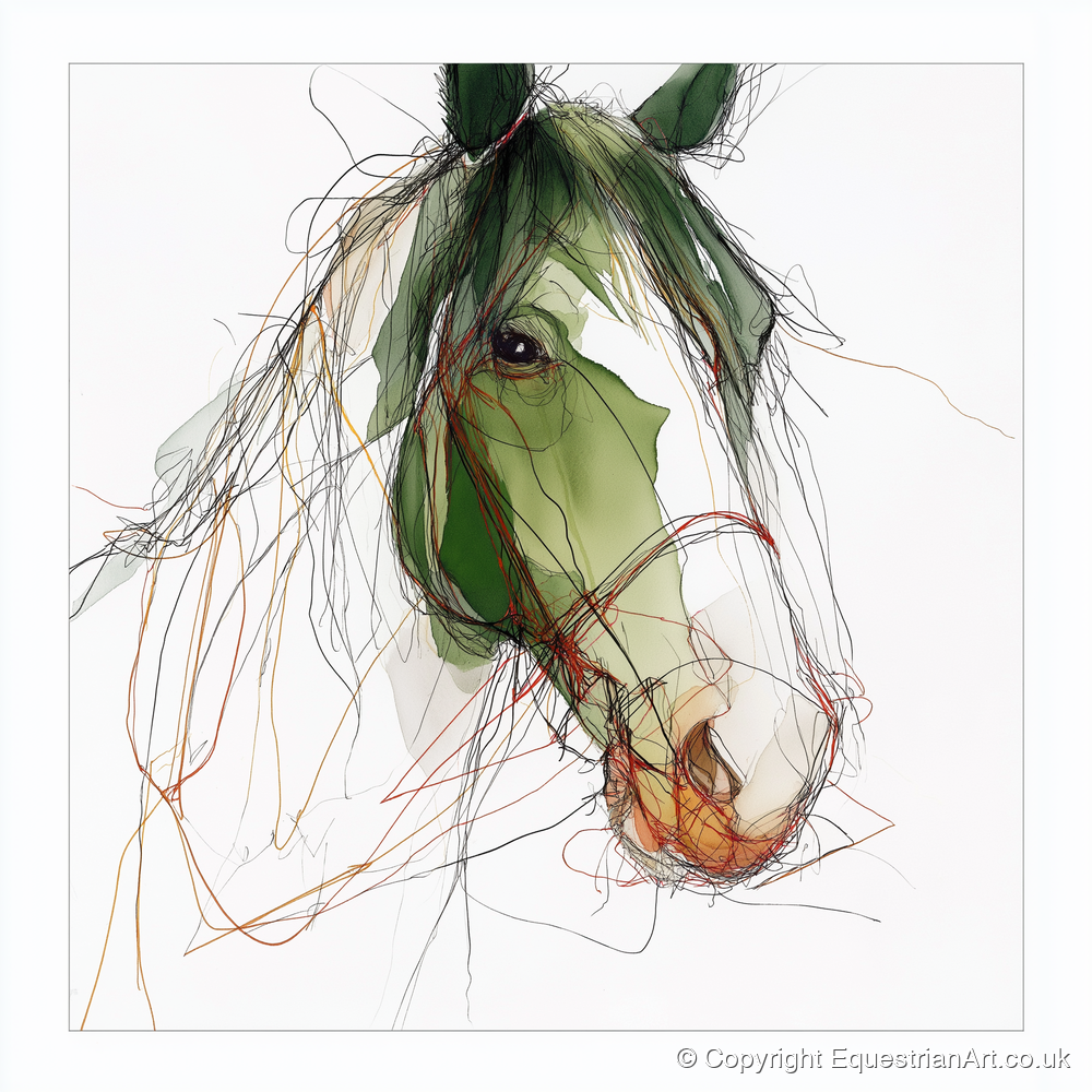 Verdant Equine Gaze - horse breed art print and canvas by Gareth Holden A.I
