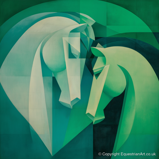 Verdant Harmony - horse portrait art print and canvas by Leopold Finch A.I