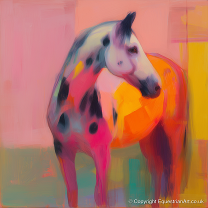 Vibrant Appaloosa - horse breed art print and canvas by Rosalind Pierce A.I