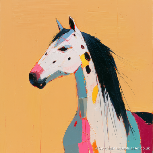 Vibrant Appaloosa Portrait - horse breed art print and canvas by Genevieve Moore A.I