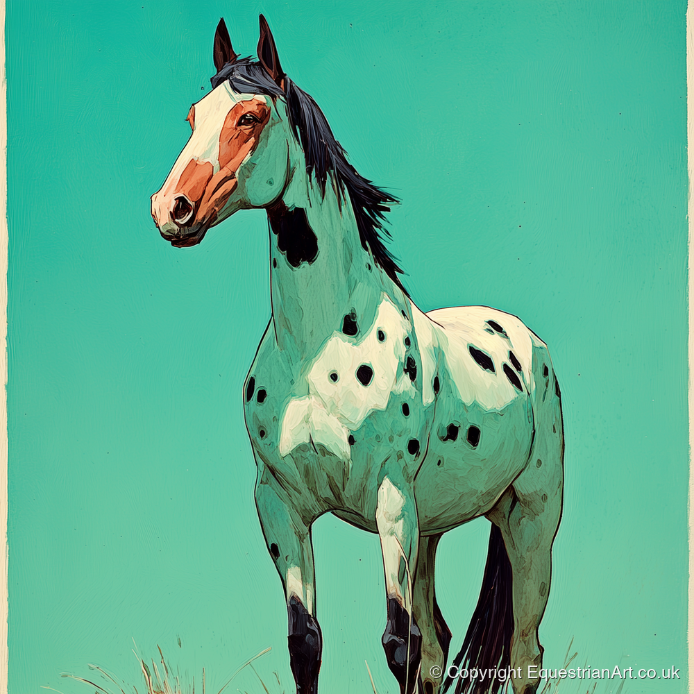 Vibrant Appaloosa Portrait - horse breed art print and canvas by Declan Foley A.I