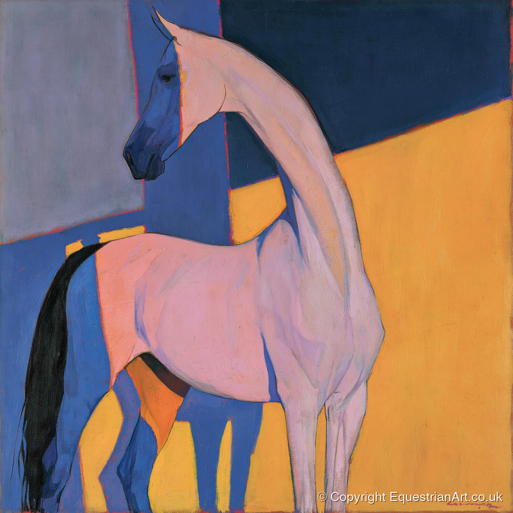 Vibrant Colour Block Horse - horse breed art print and canvas by Helena Ashby A.I