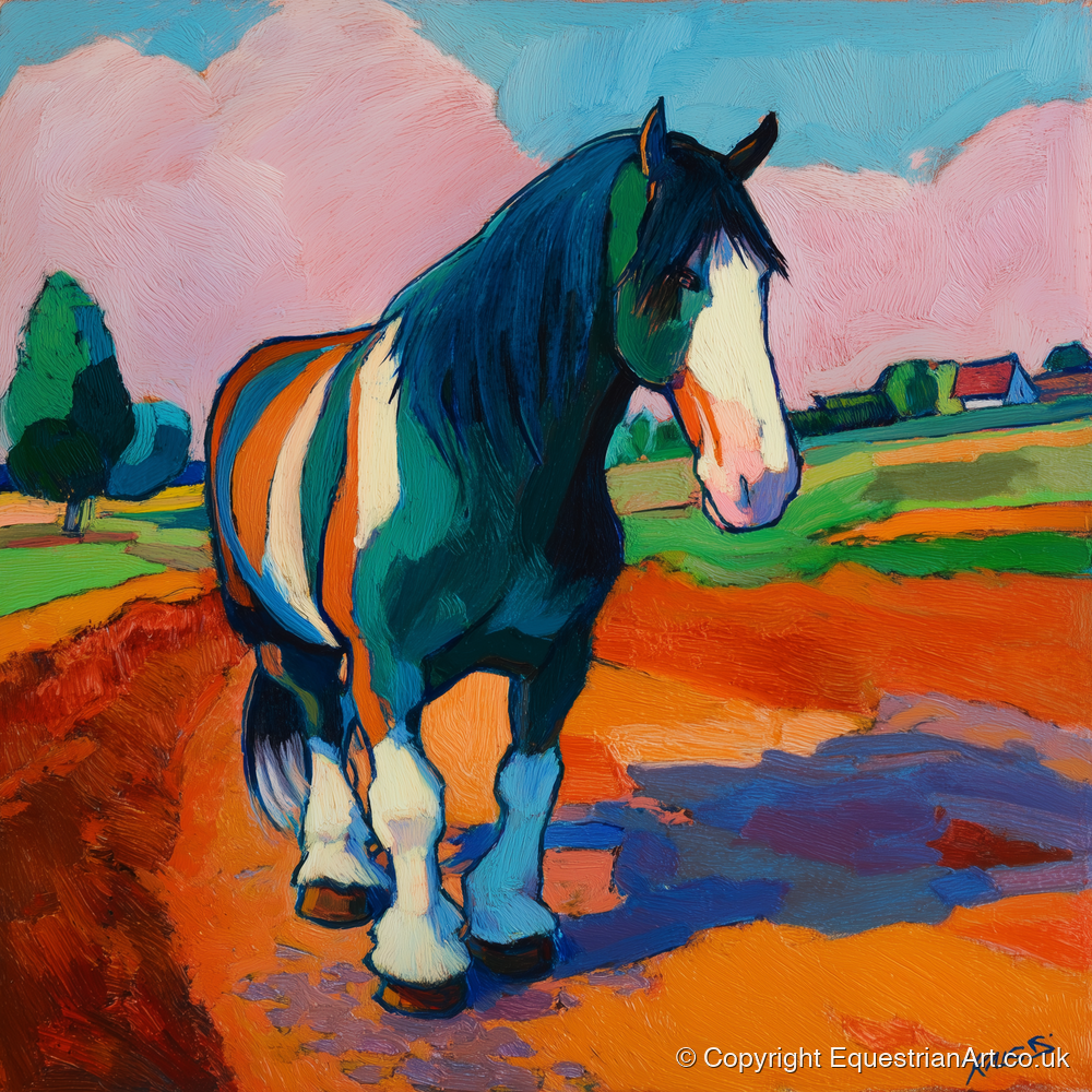 Vibrant Coloured Cob - horse breed art print and canvas by Gideon Wright A.I
