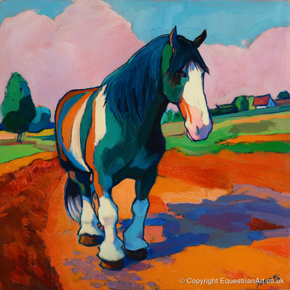 Vibrant Coloured Cob - horse breed art print and canvas by Gideon Wright A.I