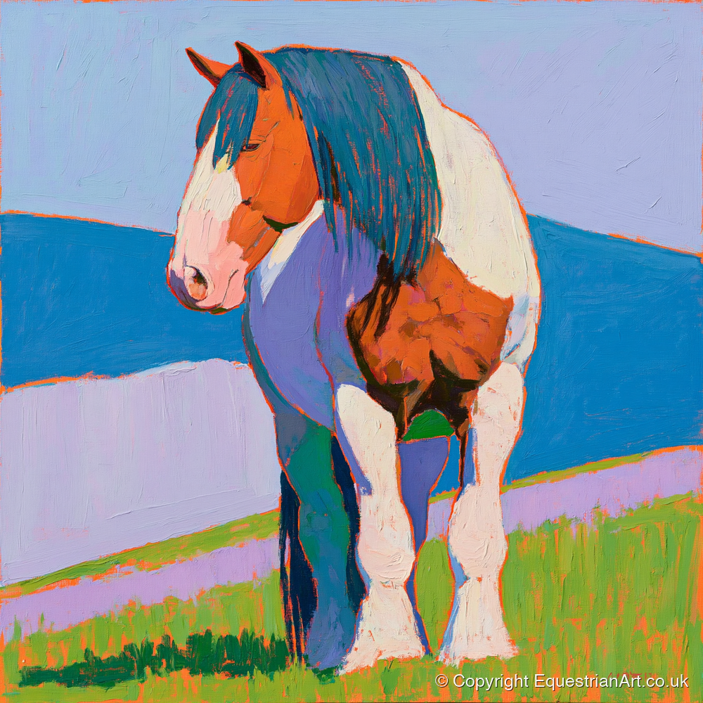 Vibrant Coloured Heavy Horse - horse breed art print and canvas by Marshall Davies A.I
