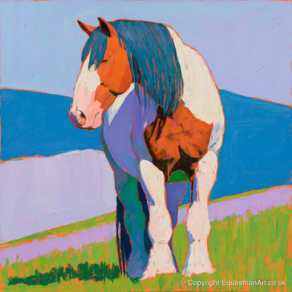 Vibrant Coloured Heavy Horse - horse breed art print and canvas by Marshall Davies A.I