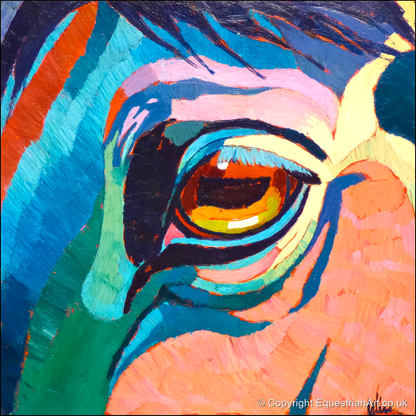 Vibrant Equine Gaze - horse portrait art print and canvas by Gideon Wright A.I