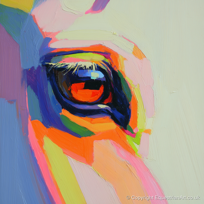 Vibrant Equine Gaze - horse portrait art print and canvas by Desmond Locke A.I