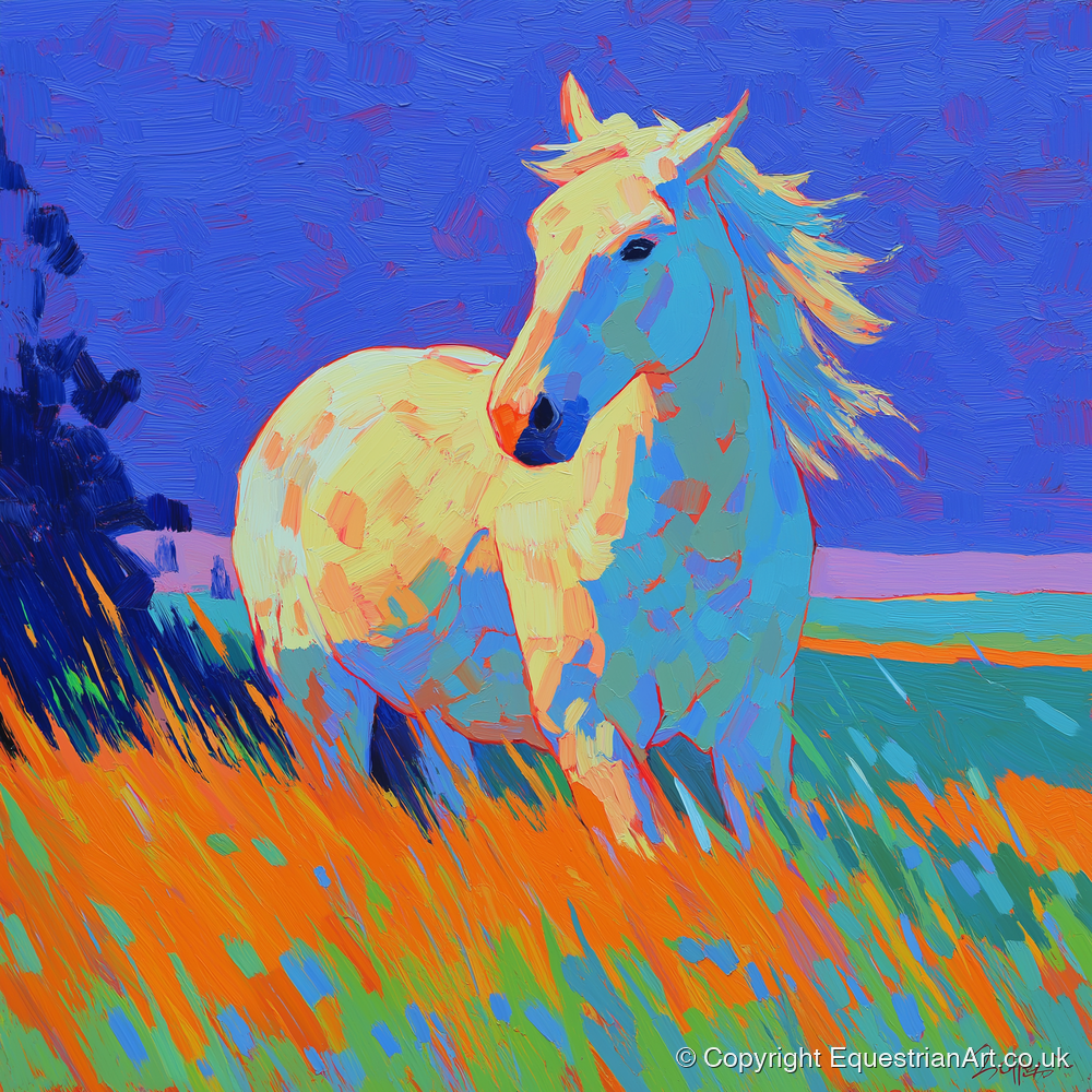 Vibrant Equine Spirit - horse portrait art print and canvas by Jonathan Crawford A.I
