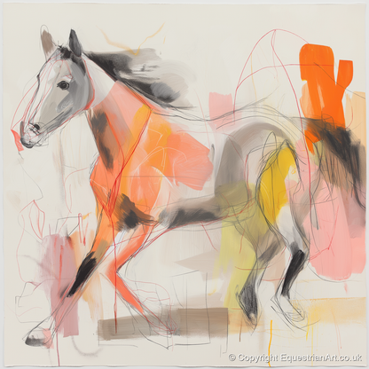 Vibrant Equine Spirit - horse portrait art print and canvas by Rosemary Haste A.I