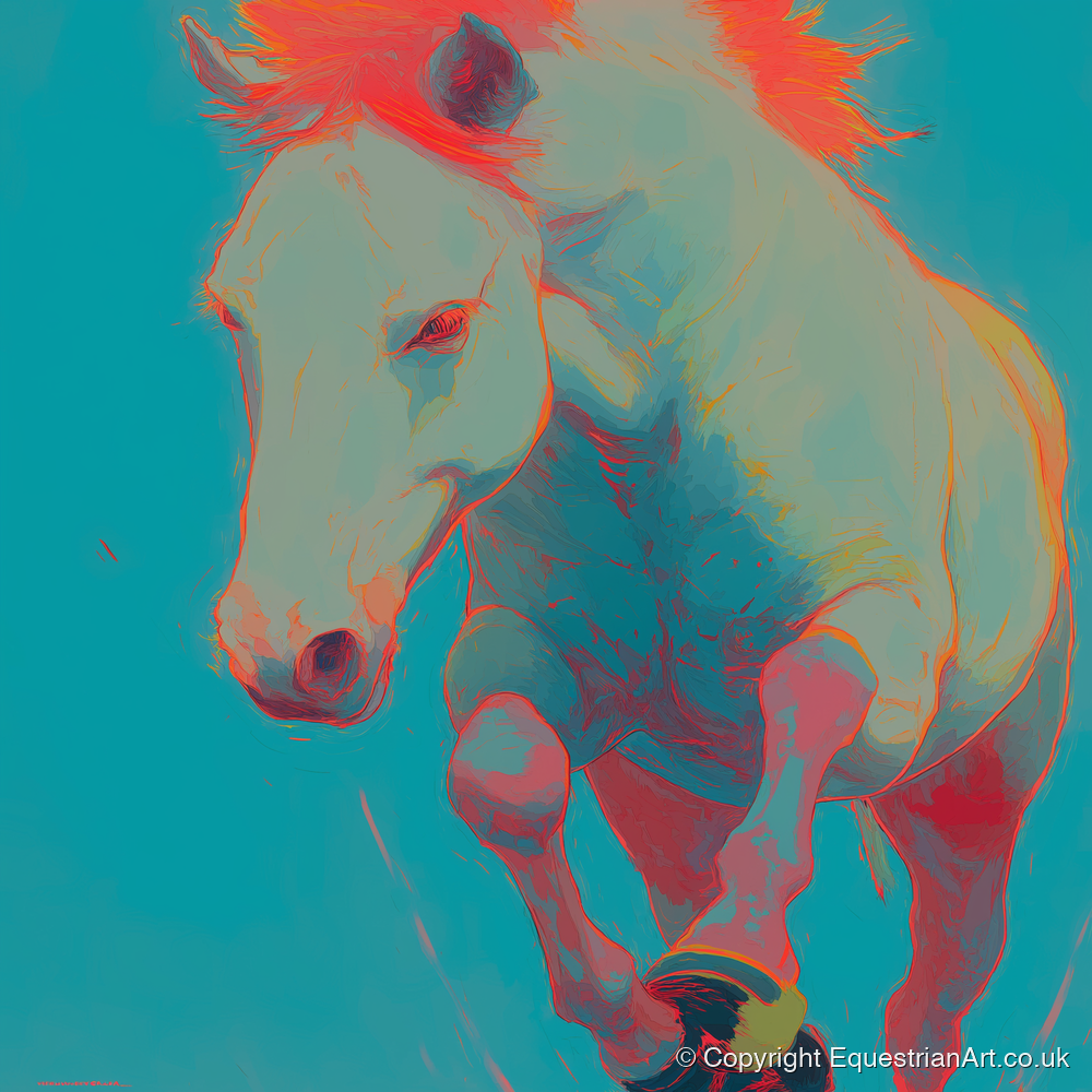 Vibrant Equine Spirit - horse portrait art print and canvas by Evelyn Banks A.I
