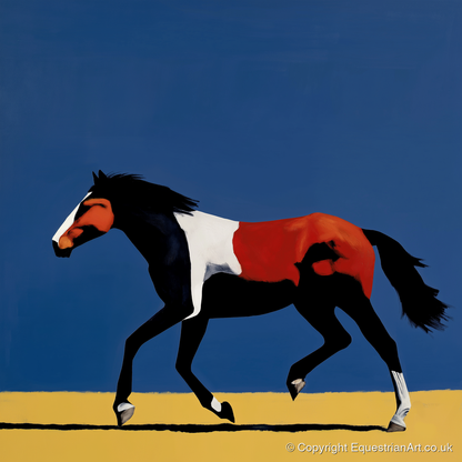Vibrant Equine Stride - horse portrait art print and canvas by Vivienne Hartley A.I