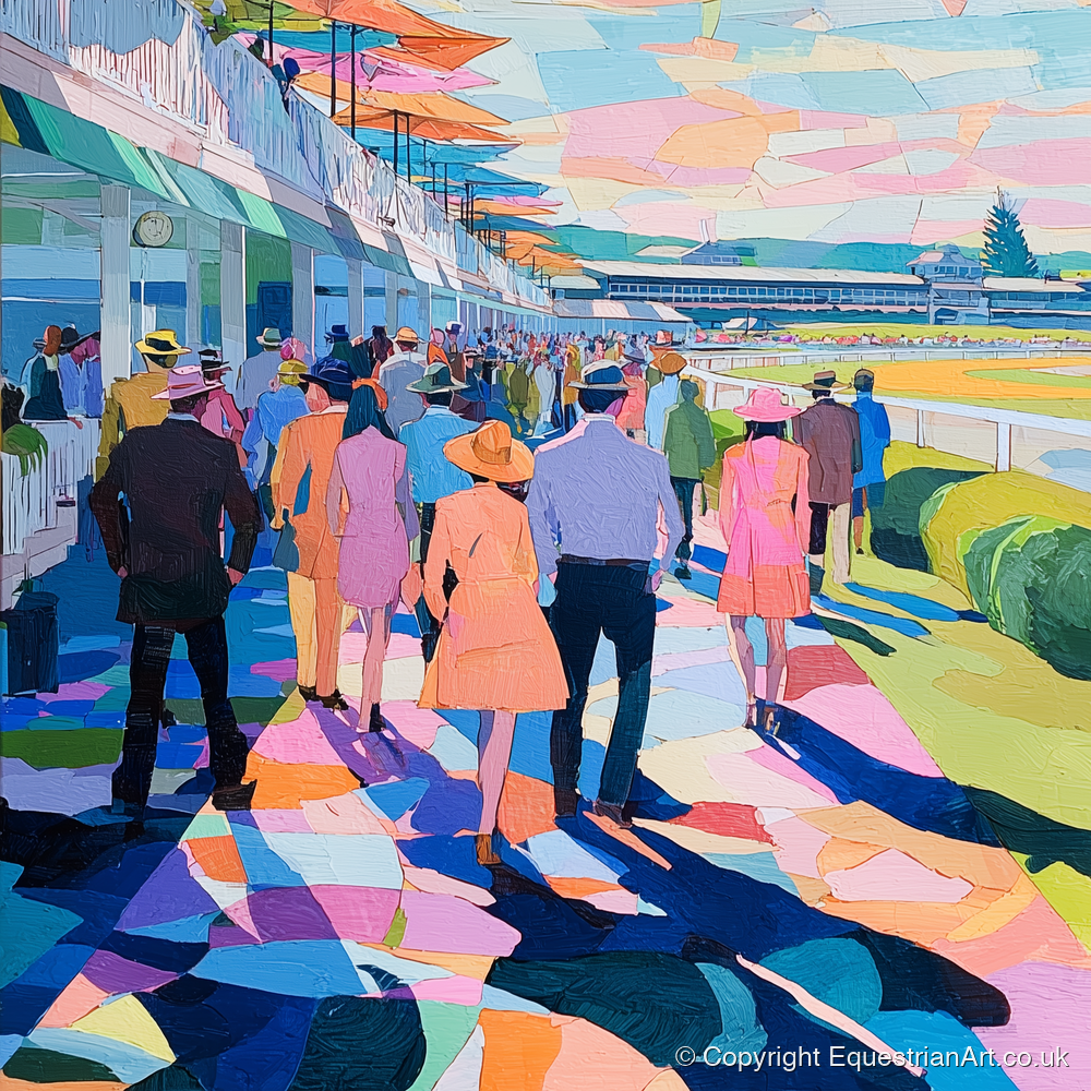 Vibrant Grandstand Parade - racing horse art print and canvas by Sylvia Carmichael A.I