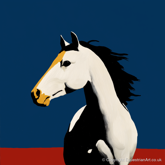 Vibrant Graphic Profile - horse portrait art print and canvas by Vivienne Hartley A.I