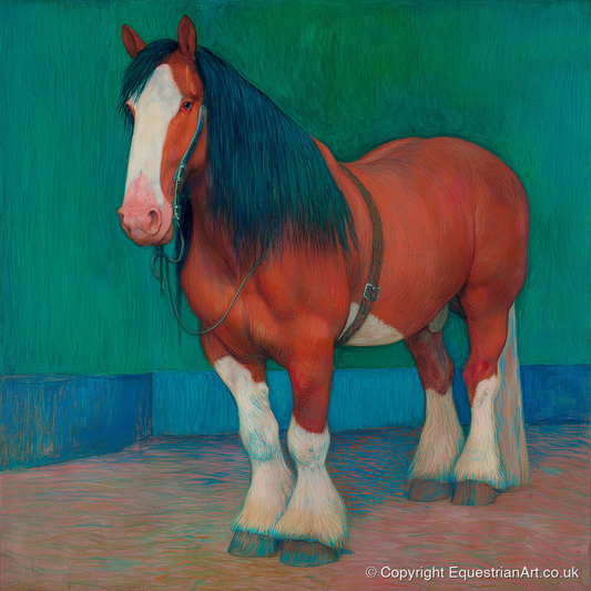 Vibrant Heavy Horse - horse breed art print and canvas by Lawrence Gable A.I