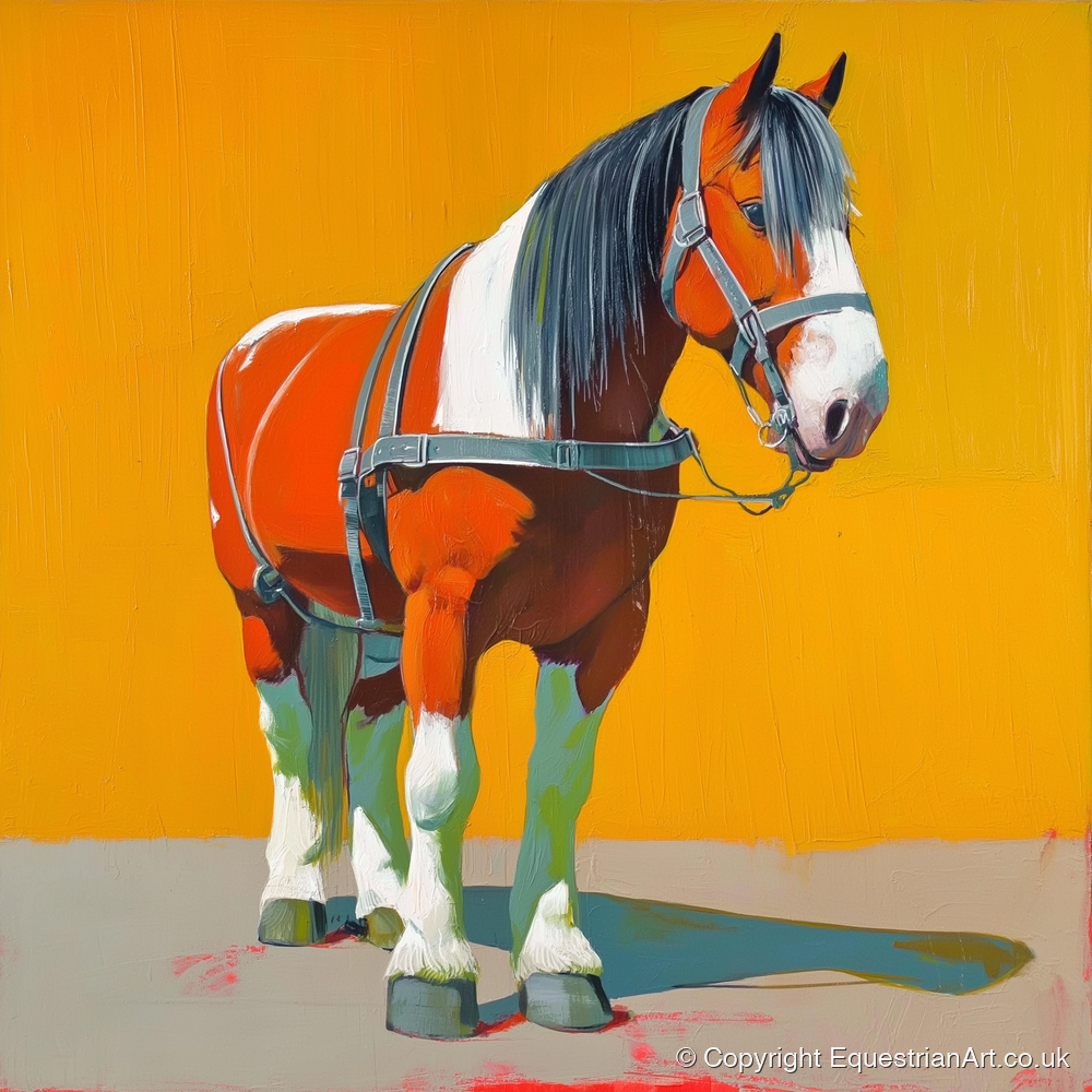 Vibrant Heavy Horse - horse breed art print and canvas by Victor Beaumont A.I