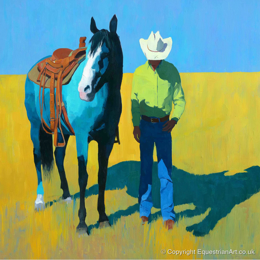 Vibrant High Plains Companion - western horse art print and canvas by Daphne Morley A.I
