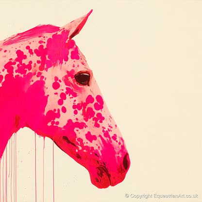Vibrant Magenta Profile - horse portrait art print and canvas by Camilla Royston A.I