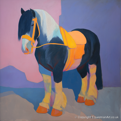 Vibrant Painted Cob - horse breed art print and canvas by Helena Ashby A.I