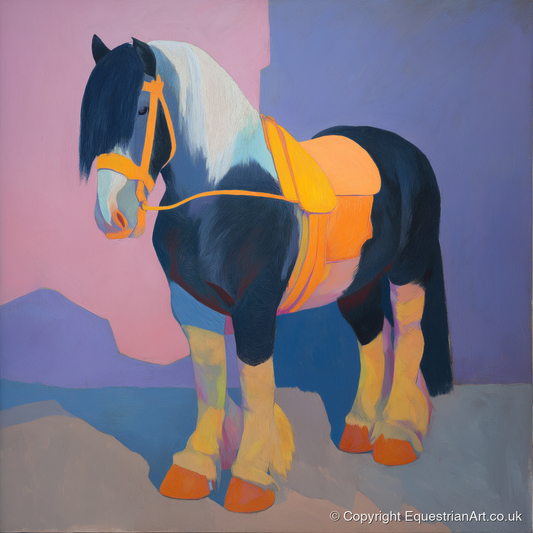 Vibrant Painted Cob - horse breed art print and canvas by Helena Ashby A.I