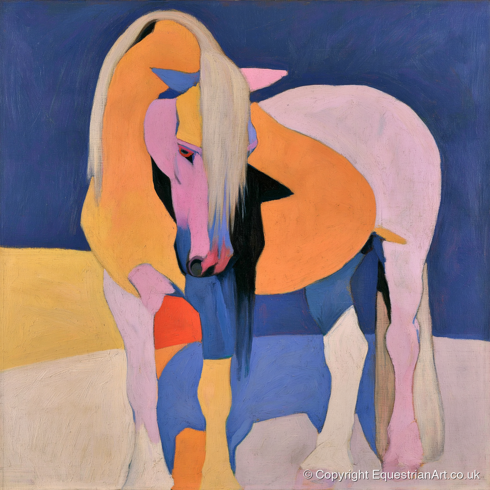 Vibrant Pink And Orange Horse - horse breed art print and canvas by Helena Ashby A.I