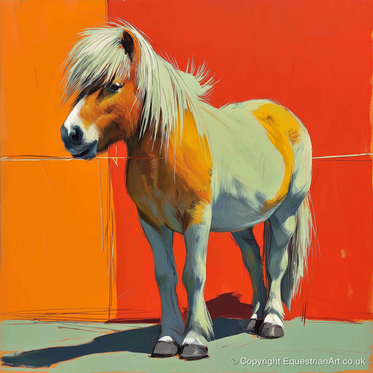 Vibrant Pony Portrait - horse breed art print and canvas by Victor Beaumont A.I