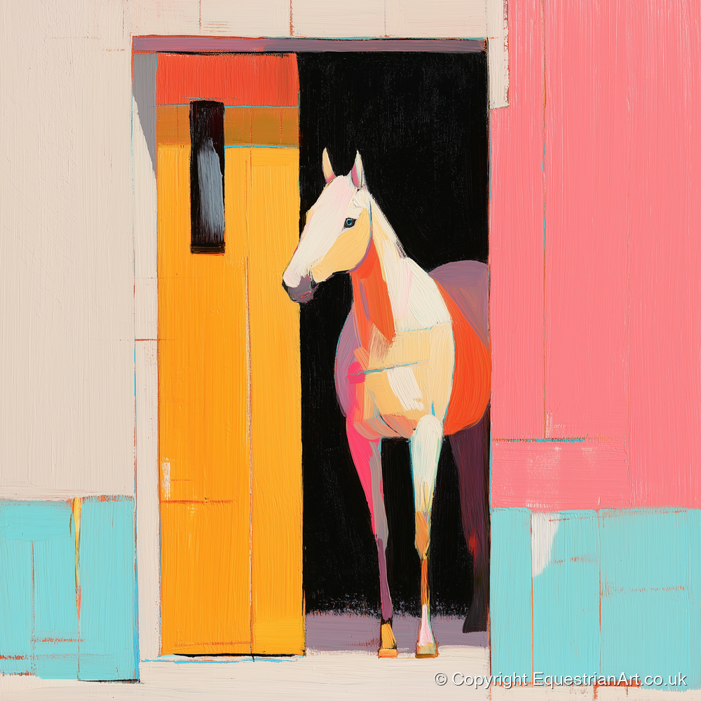 Vibrant Stable Doorway - horse stable art print and canvas by Genevieve Moore A.I