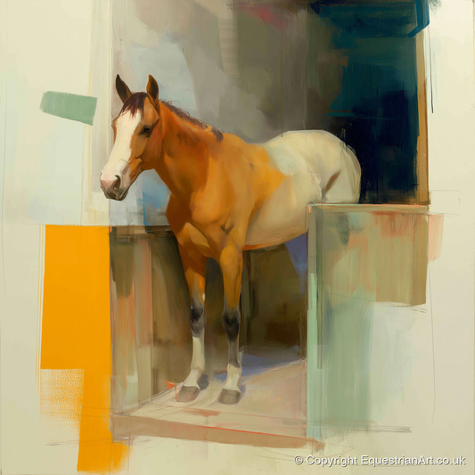 Vibrant Stable Doorway - horse stable art print and canvas by Silas Marlowe A.I